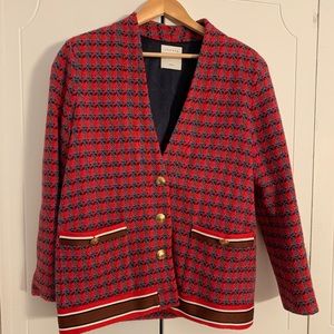 Sandro Tweed Cardi Coat with Jewelled Buttons